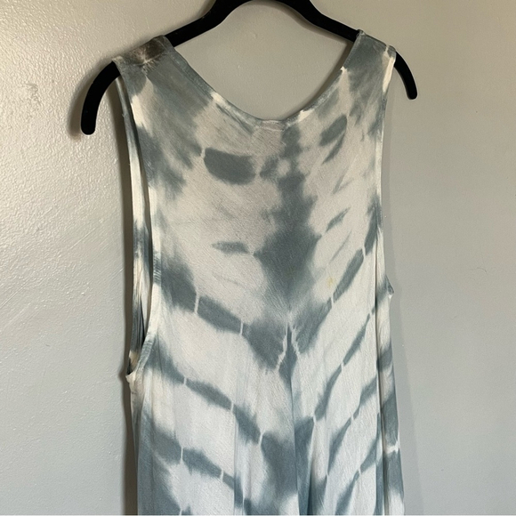 Tie Dye Butterfly Sleeveless Dress White Blue Medium Large XL - Picture 8 of 8